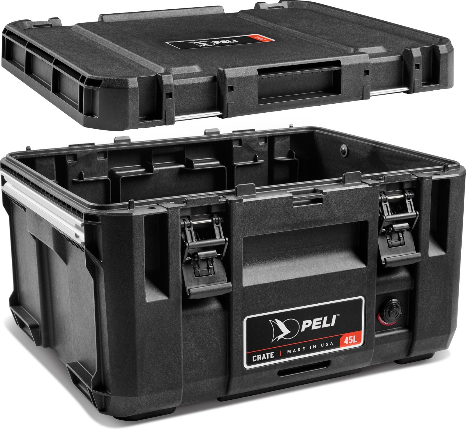 PELI_Crate 45L_Black_FloatingLid_PELI logo